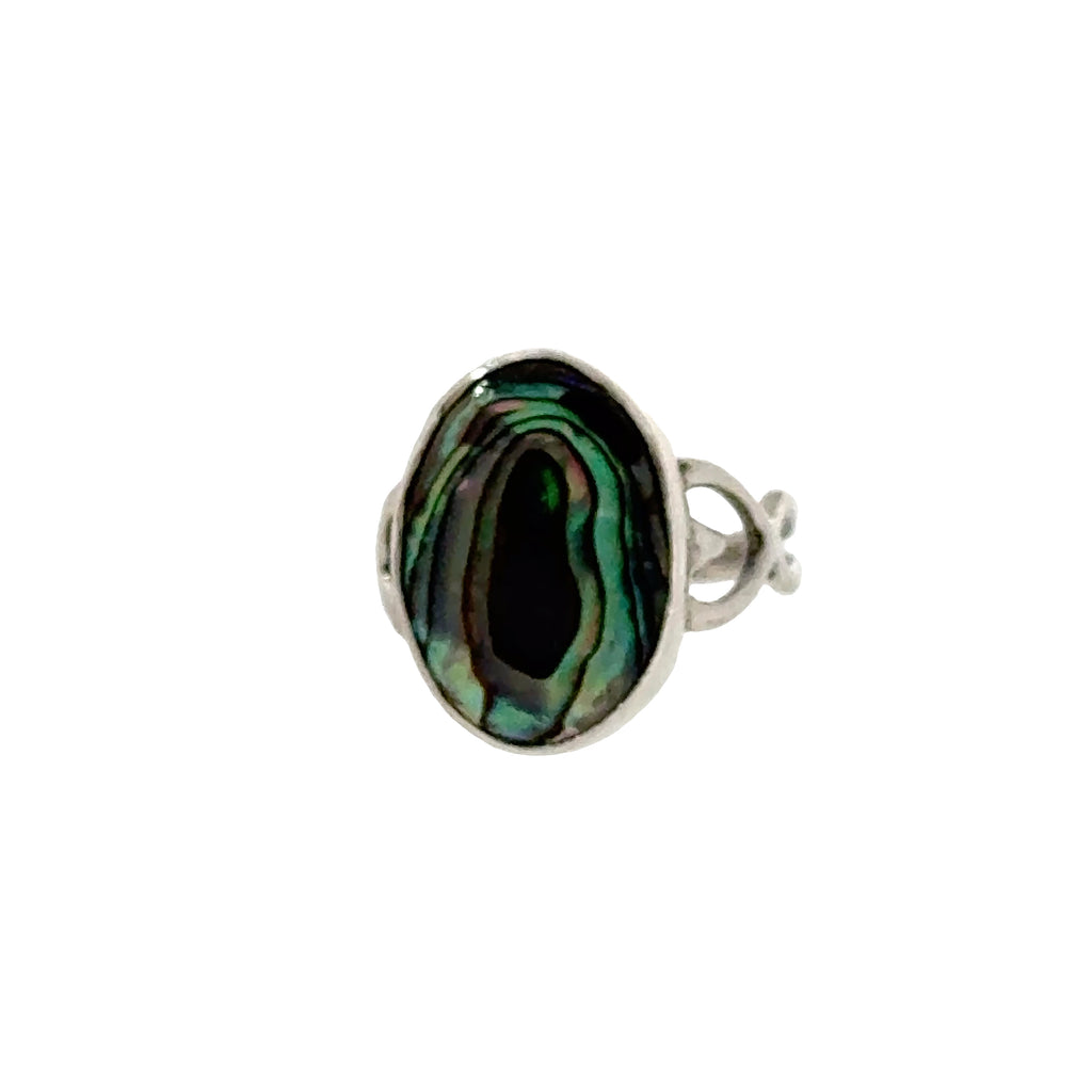 Abalone Shell Gemstone Sterling Silver Ring size 7.5