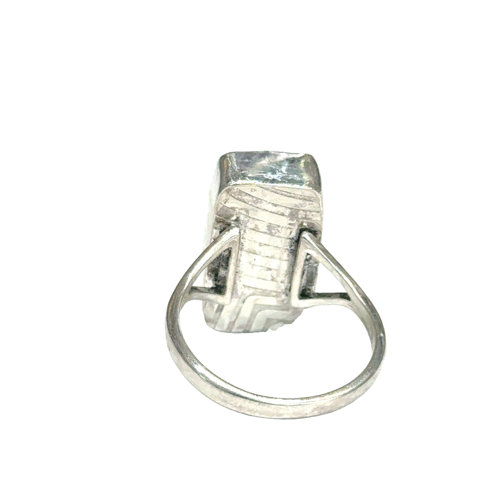 Star Rutile Quartz Sterling Silver Statement Ring, size, 7.5