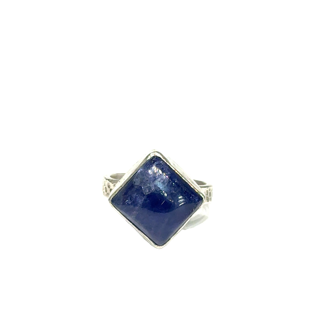 Tanzanite Sterling Silver Statement Ring, size 7