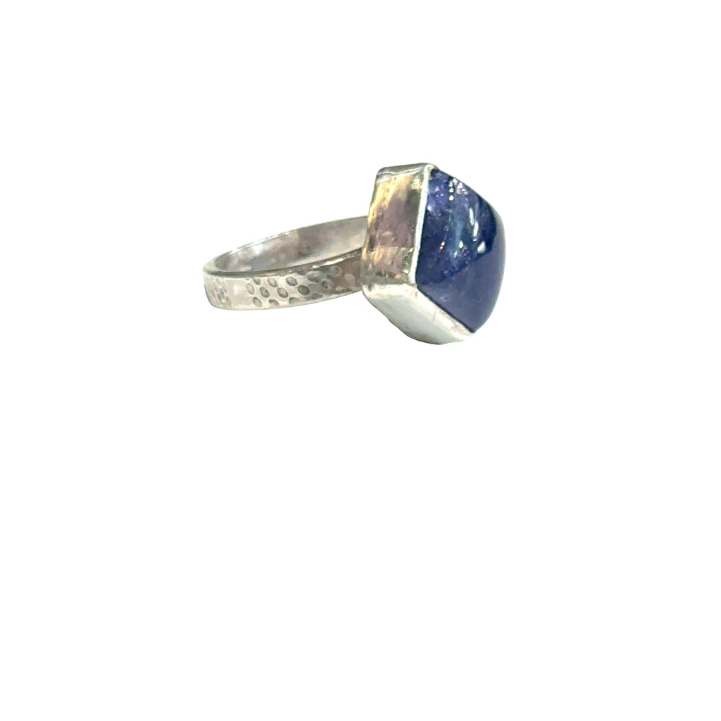 Tanzanite Sterling Silver Statement Ring, size 7