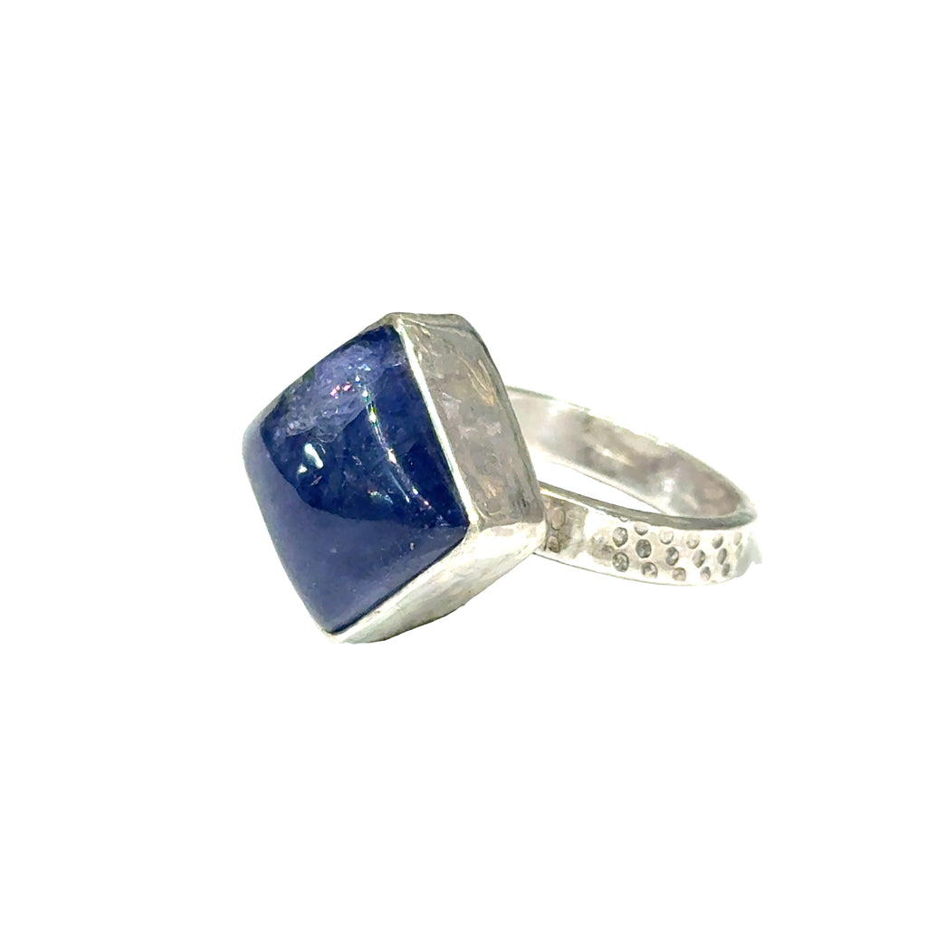 Tanzanite Sterling Silver Statement Ring, size 7