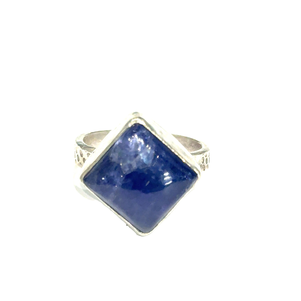 Tanzanite Sterling Silver Statement Ring, size 7