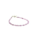 Kunzite 3mm faceted round gemstone beaded bracelet