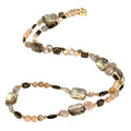 Smokey Quartz & Peach Moonstone Statement Necklace