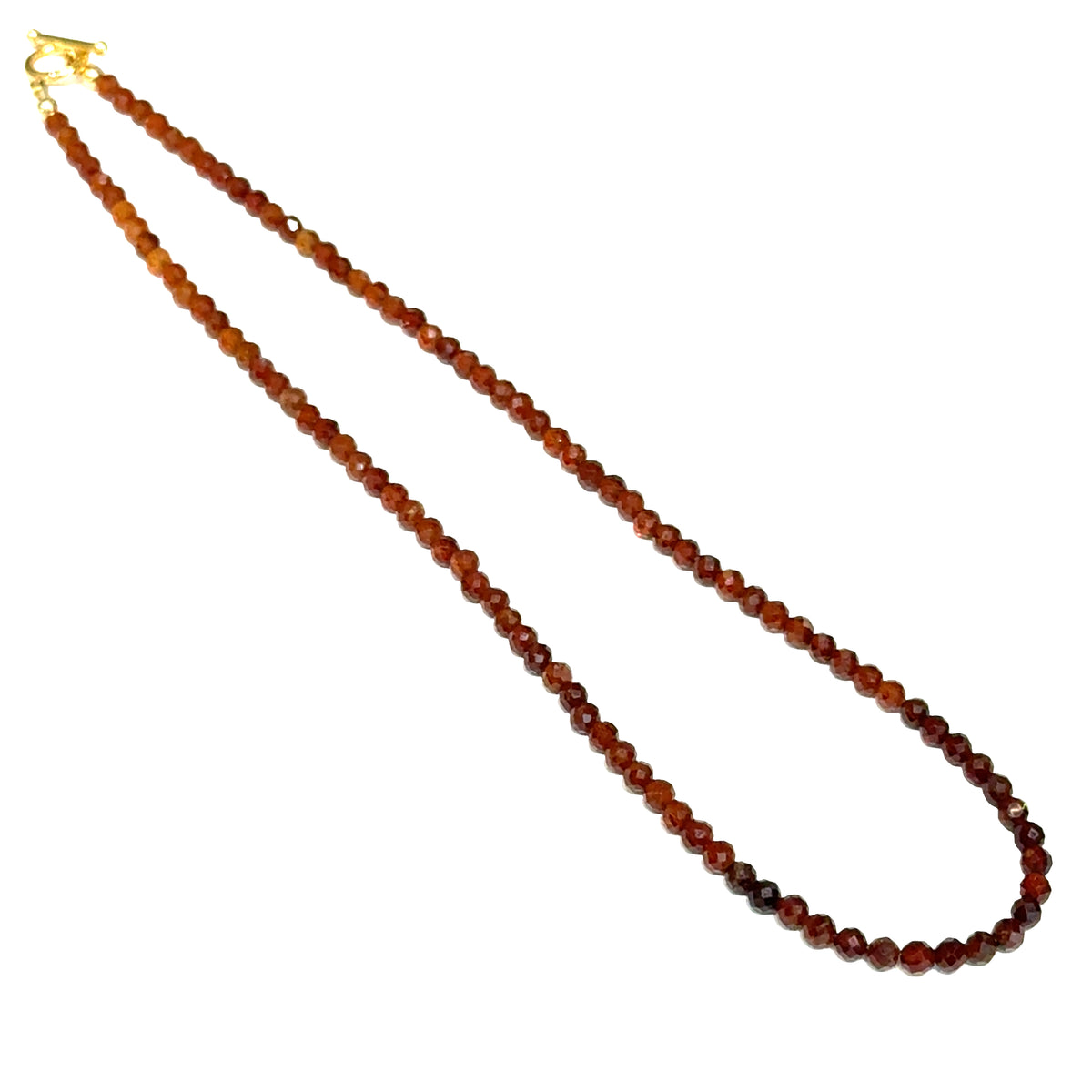 Hessonite Gemstone Beaded Necklace
