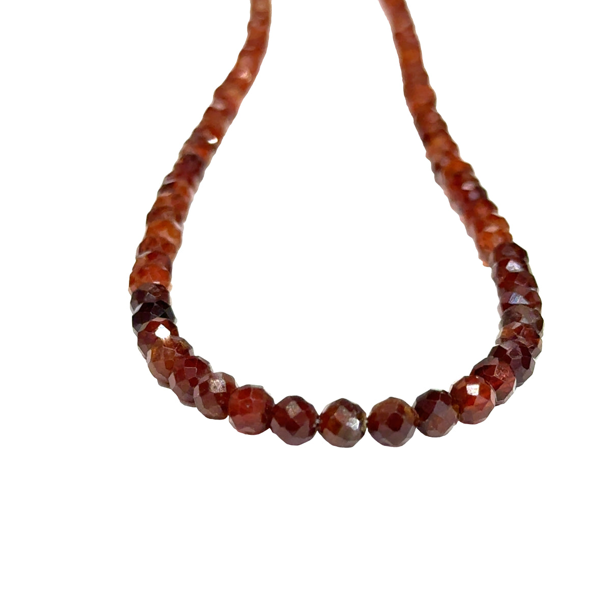 Hessonite Gemstone Beaded Necklace