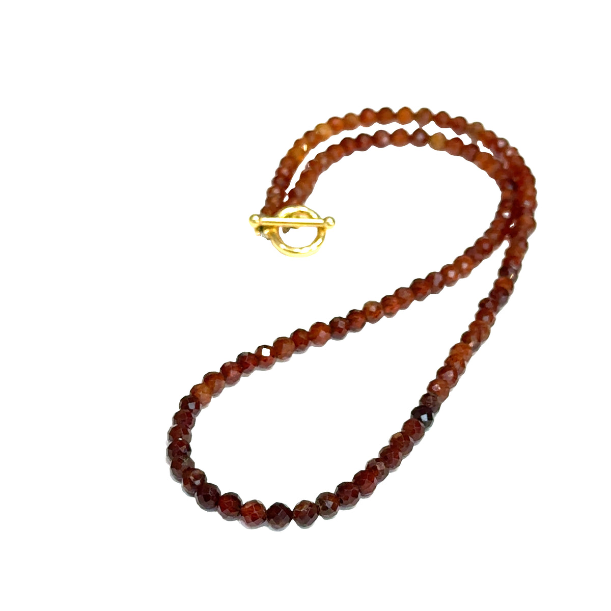 Hessonite Gemstone Beaded Necklace