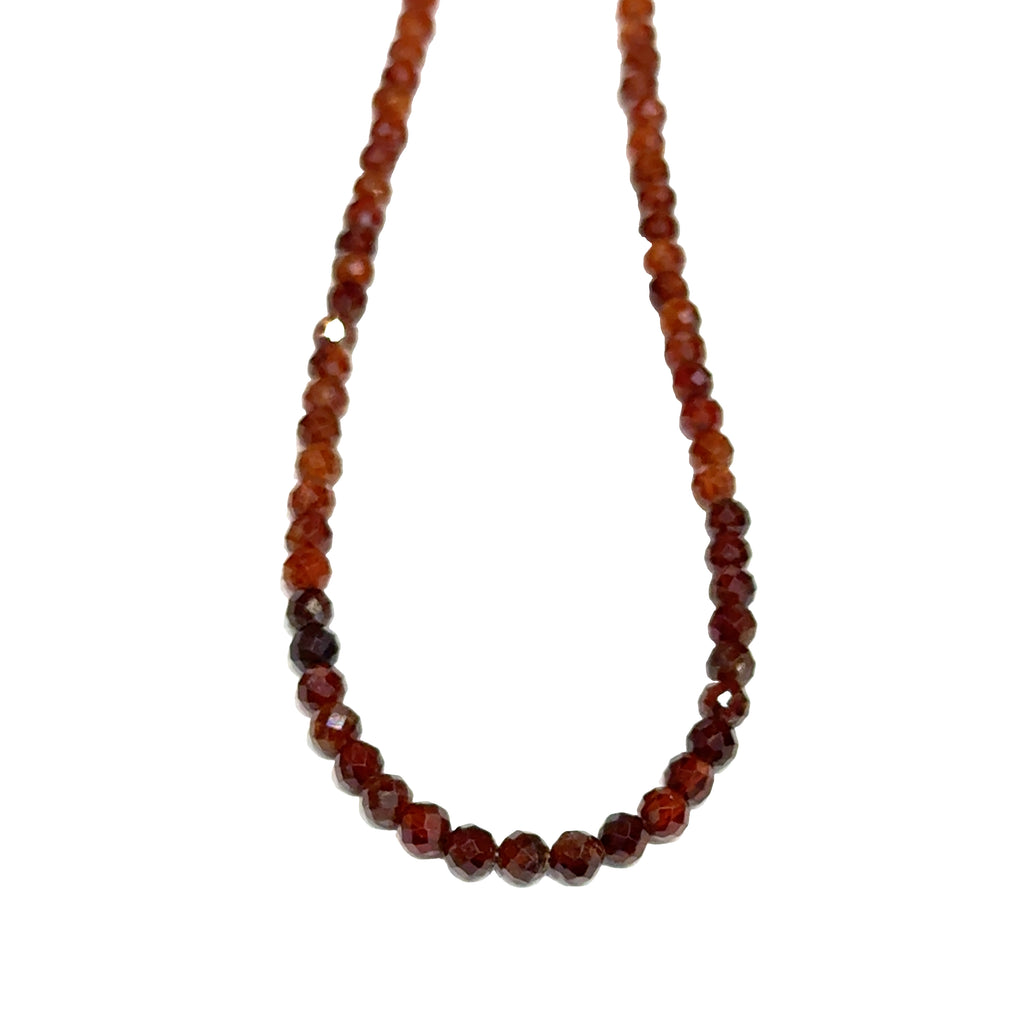 Hessonite Gemstone Beaded Necklace