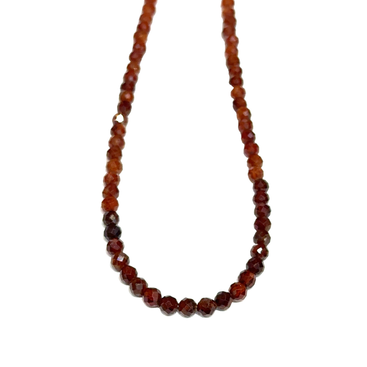Hessonite Gemstone Beaded Necklace