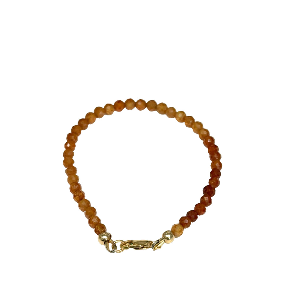 Hessonite Garnet Gemstone Beaded Bracelet | Handmade Gold-Filled Toggle | Hidden Jewel of the South End