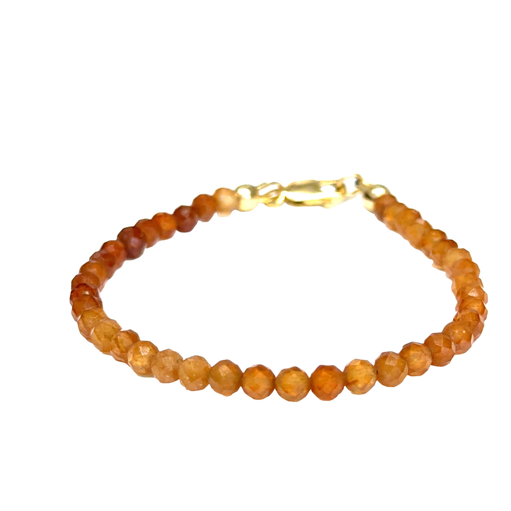 Hessonite Garnet Gemstone Beaded Bracelet | Handmade Gold-Filled Toggle | Hidden Jewel of the South End