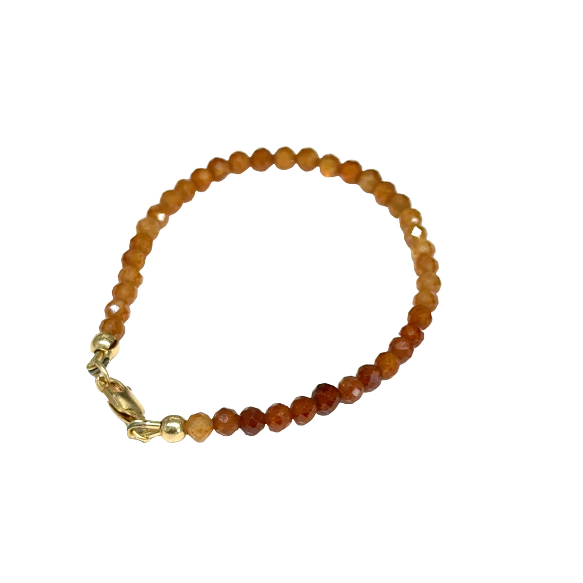 Hessonite Garnet Gemstone Beaded Bracelet | Handmade Gold-Filled Toggle | Hidden Jewel of the South End