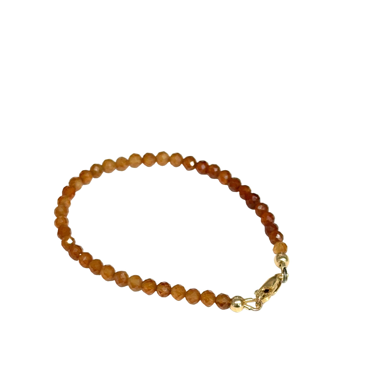 Hessonite Garnet Gemstone Beaded Bracelet | Handmade Gold-Filled Toggle | Hidden Jewel of the South End