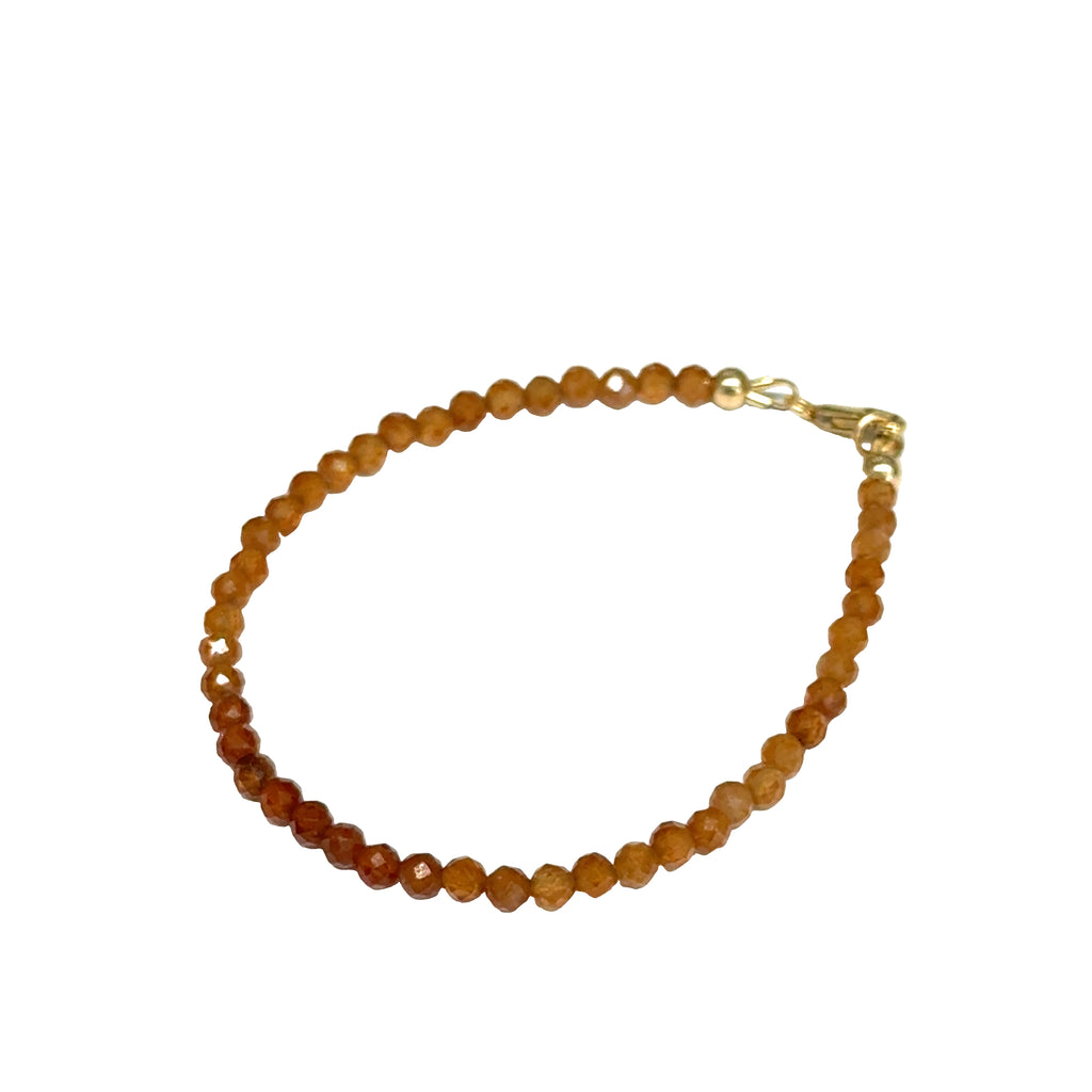 Hessonite Garnet Gemstone Beaded Bracelet | Handmade Gold-Filled Toggle | Hidden Jewel of the South End