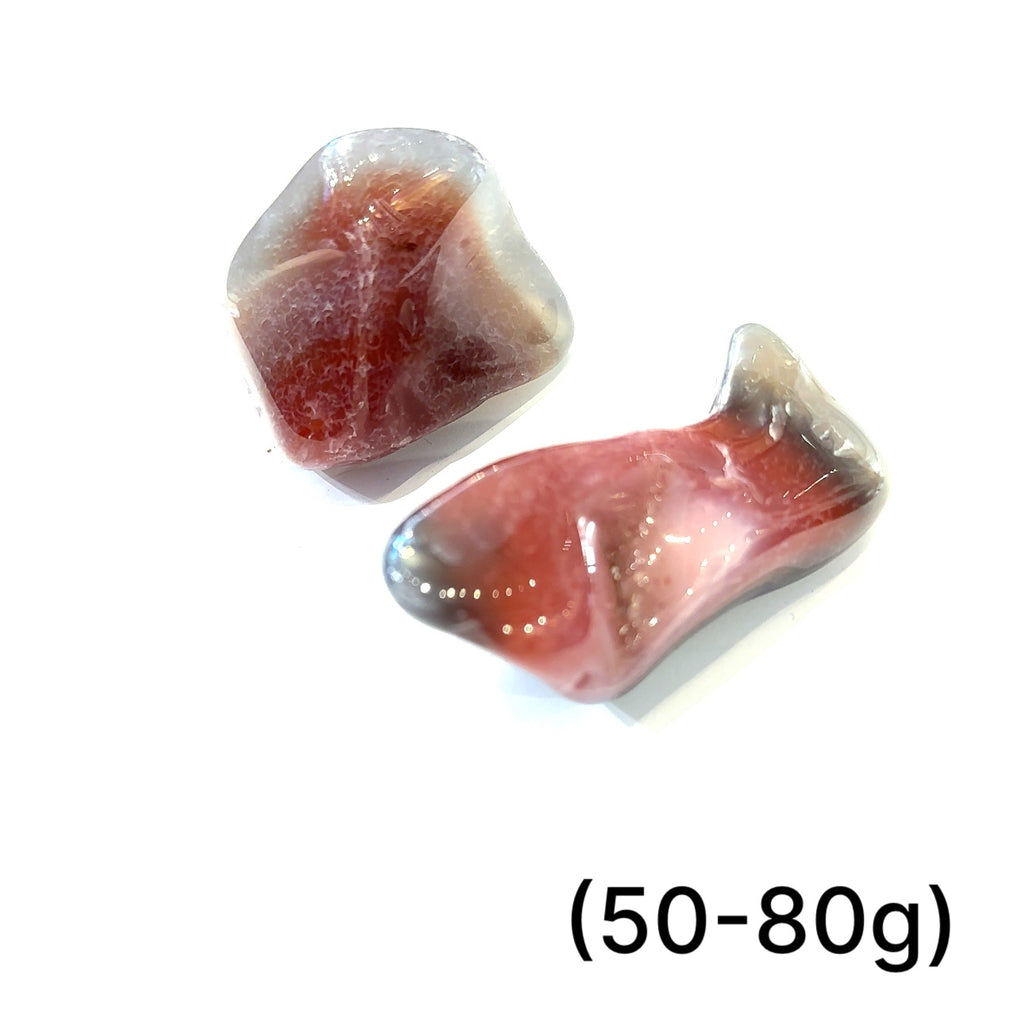 Unique Malawi Agate gemstone for meditation, courage, and emotional support gemstone (50-80g) on white overview 