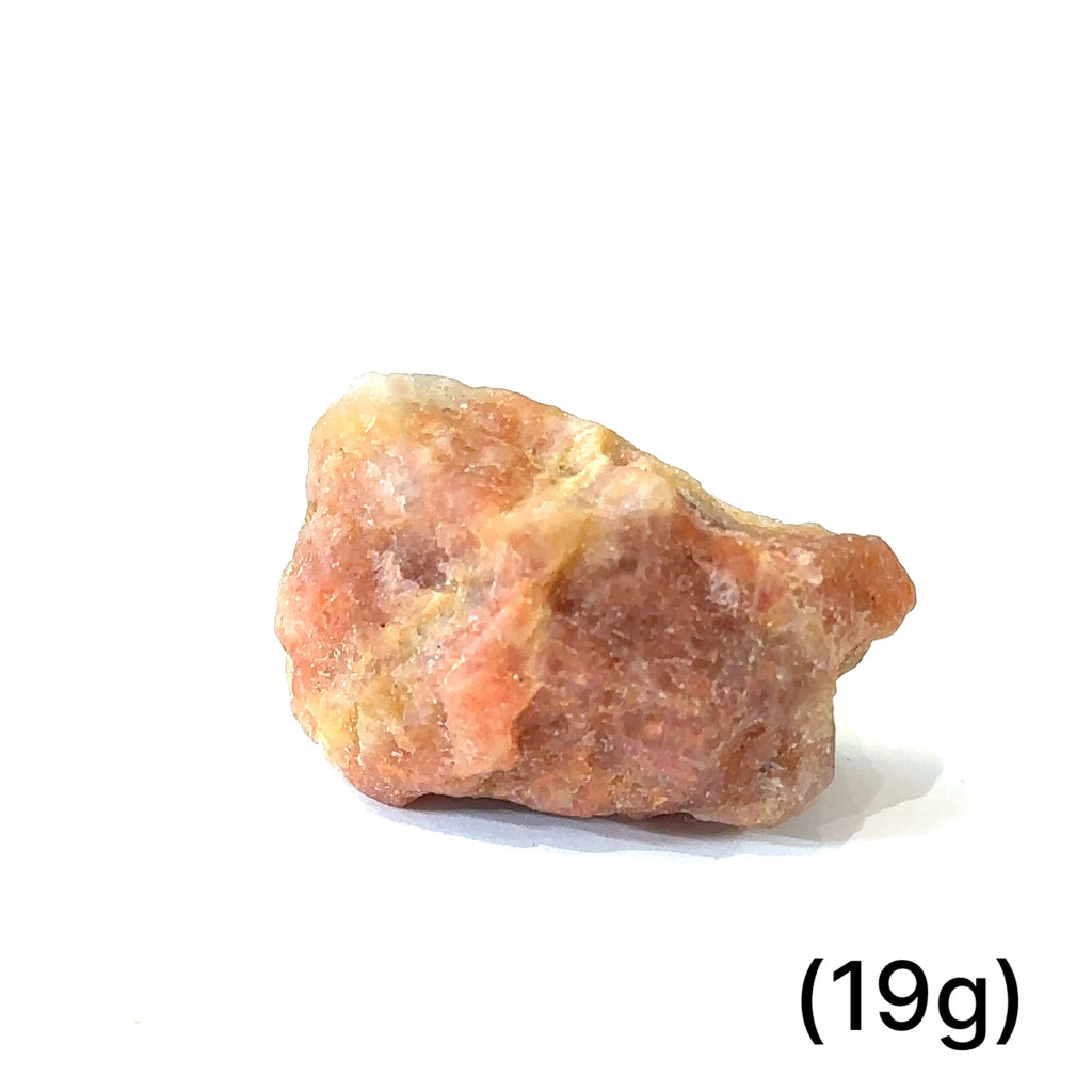 Unique sunstone gemstone with free information card grouping 19g on white center overview