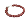 Garnet Crocheted Gemstone  bracelet, Jewelry