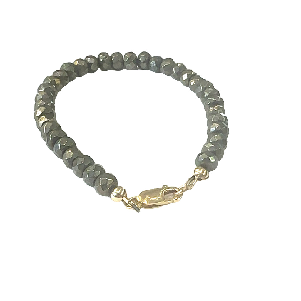 Pyrite gemstone bracelet, beaded  gemstone bracelet, jewelry