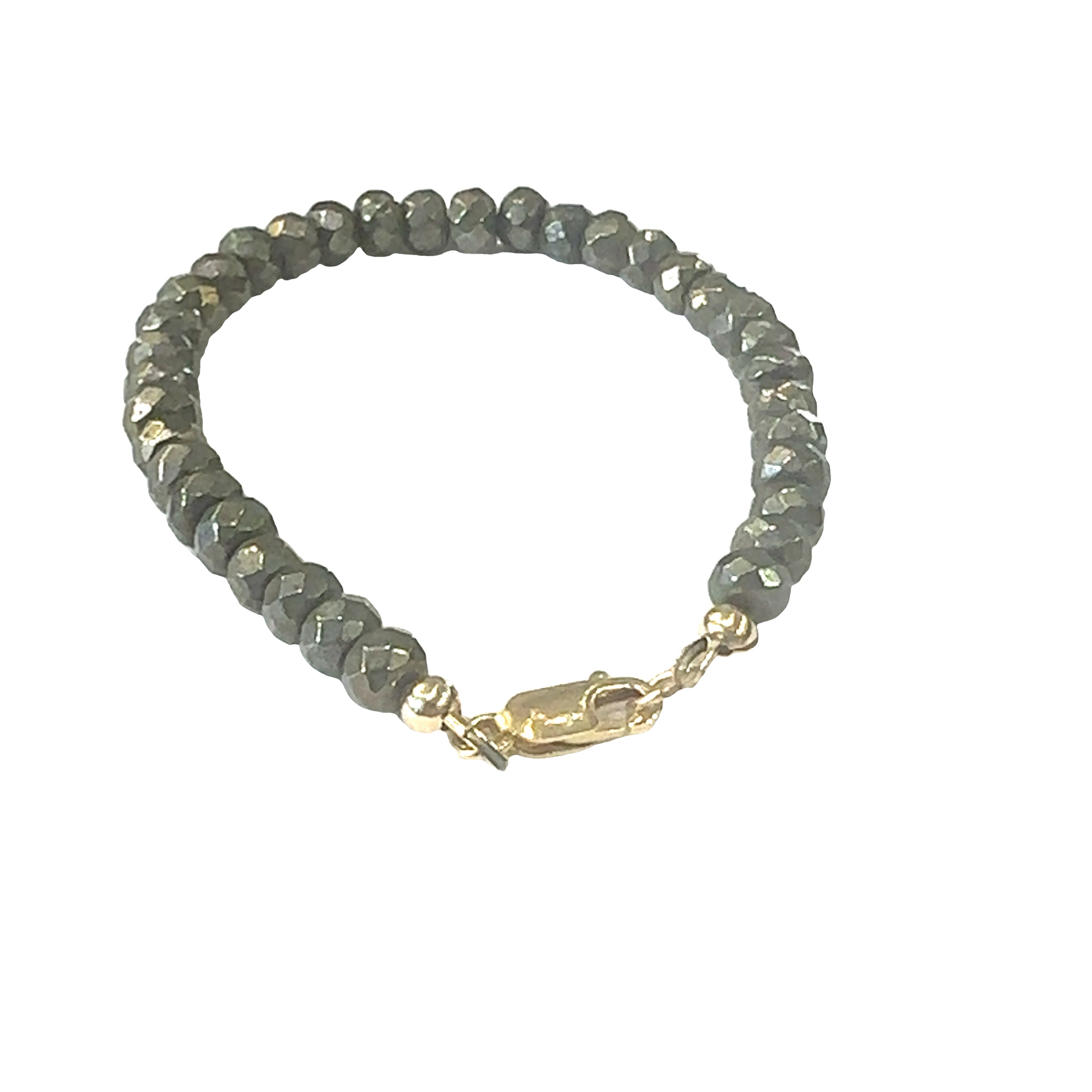 Pyrite gemstone bracelet, beaded  gemstone bracelet, jewelry