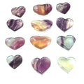 Rainbow Fluorite Gemstone Heart Shaped Carvings