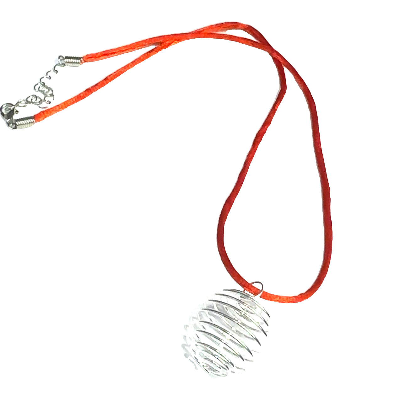 necklace, Ratail cord necklace and gemstone cage