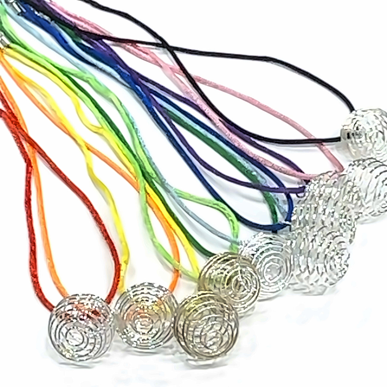 necklace, Ratail cord necklace and gemstone cage