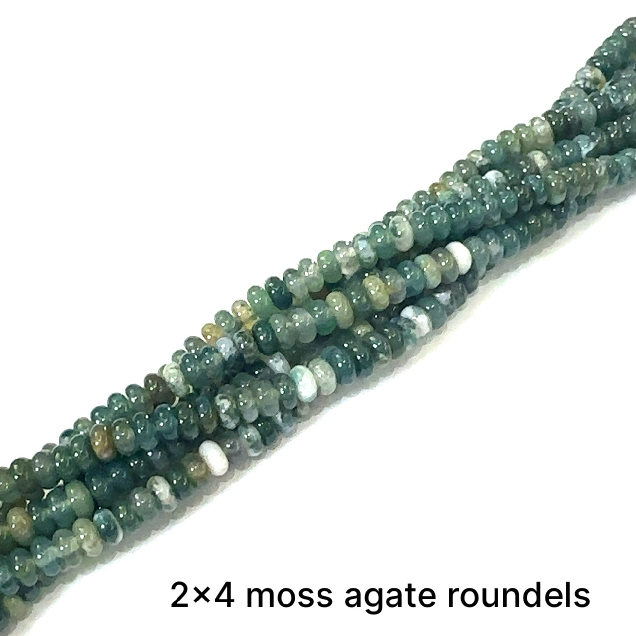 Moss Agate gemstone strand, Jewelry supplies