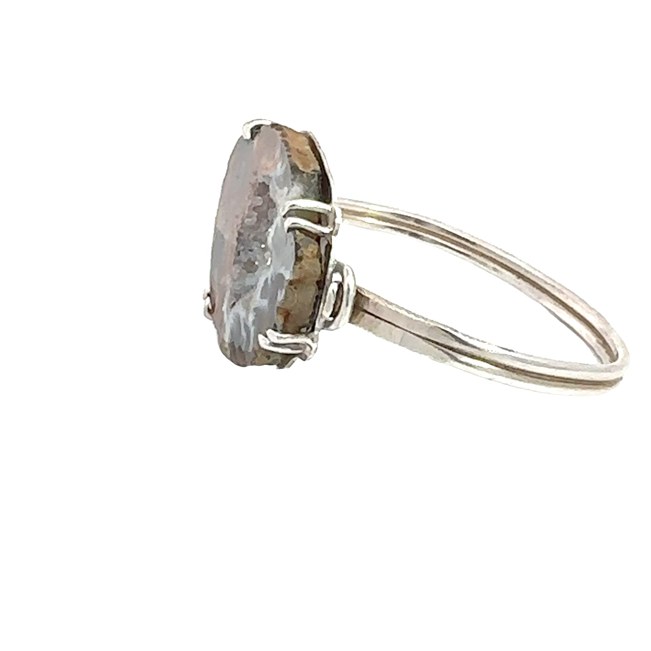 Sterling Silver Druzy Bracelet, Brown Druzy geode Bangle, Jewelry