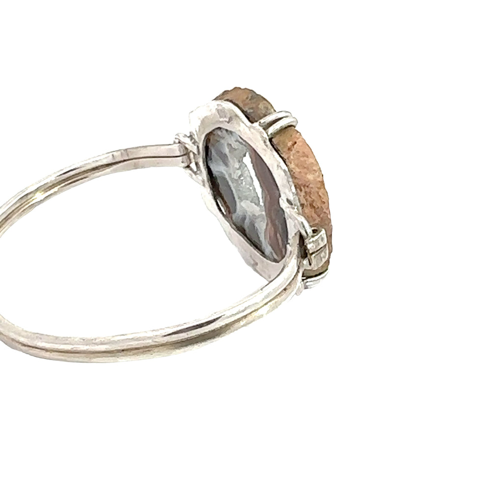 Sterling Silver Druzy Bracelet, Brown Druzy geode Bangle, Jewelry