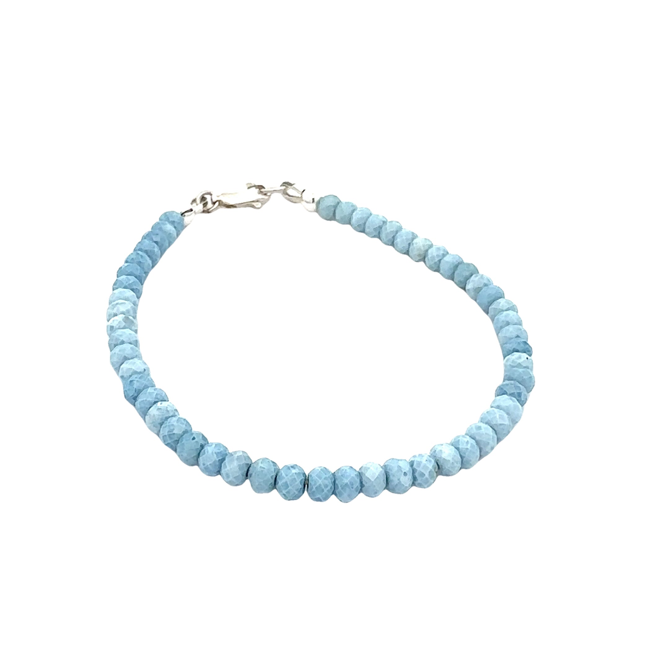 Blue Peruvian Opal Gemstone Beaded Bracelet