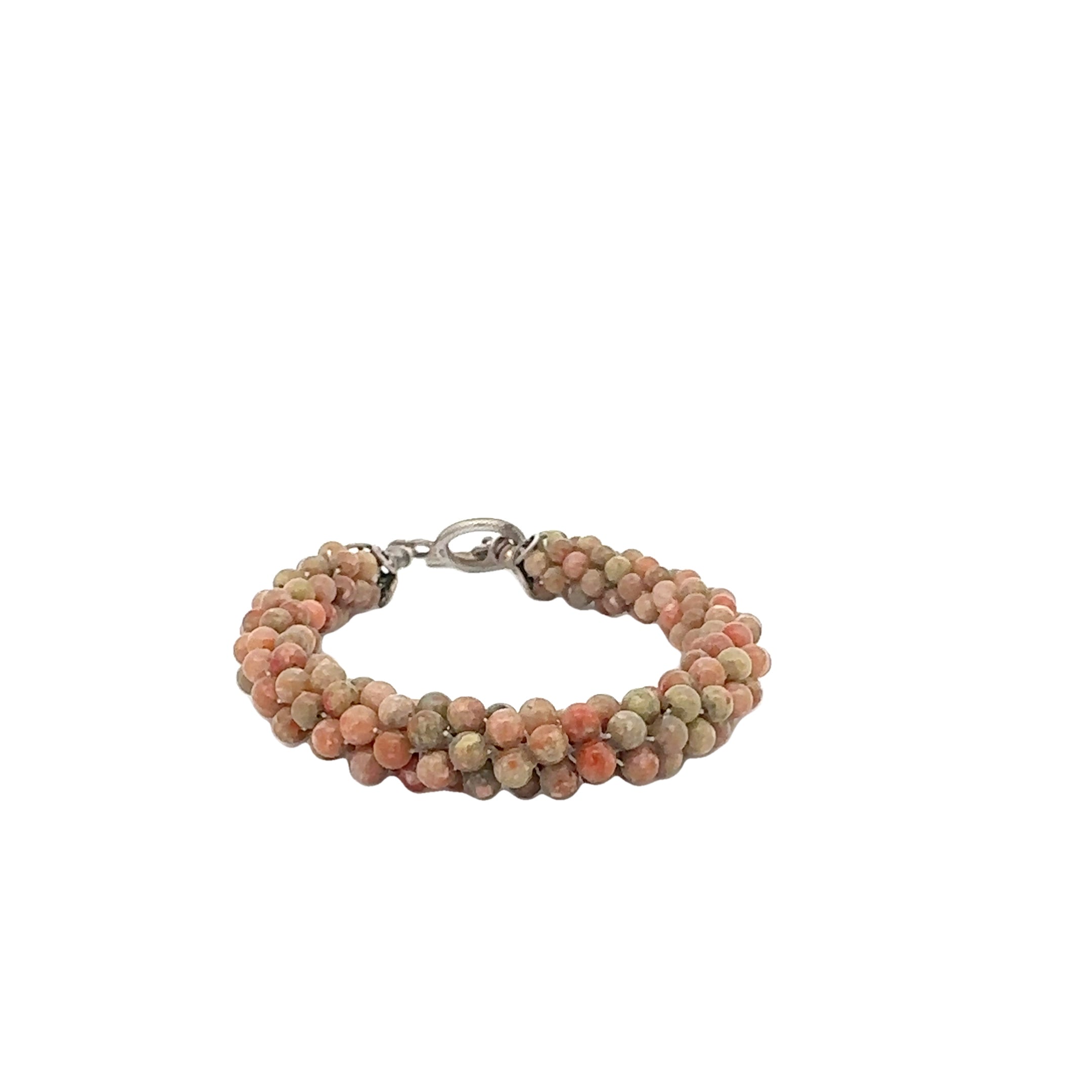 Autumn Jasper Crocheted Bracelet, jewelry