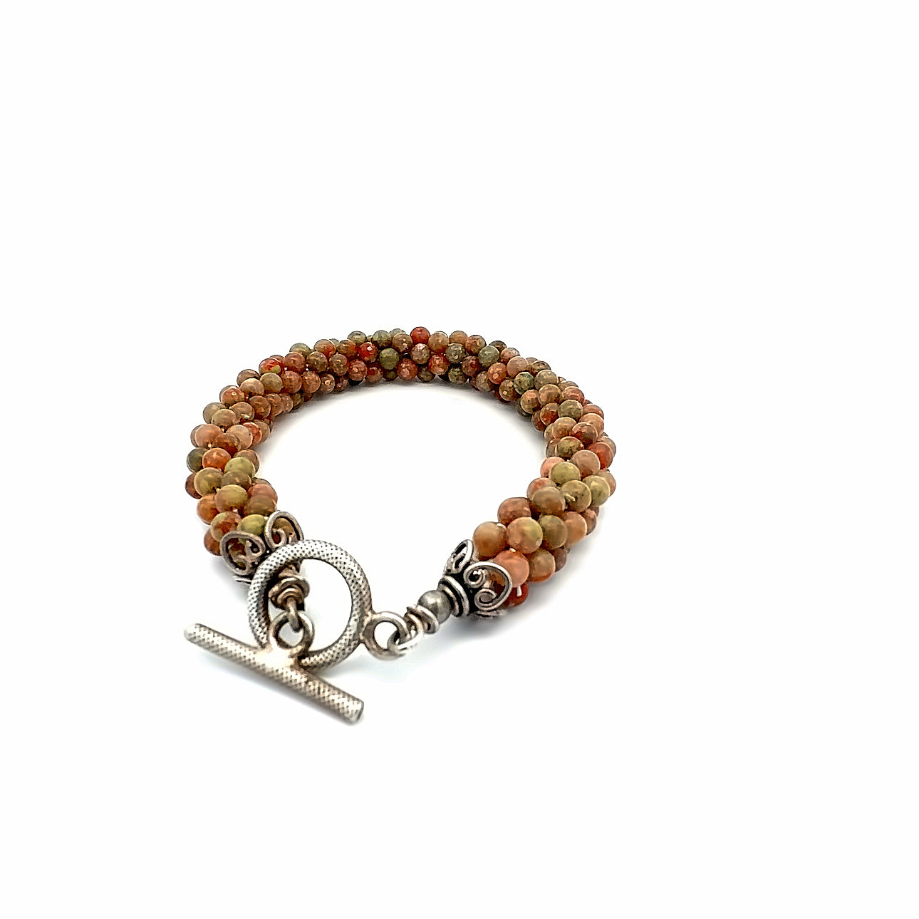 Autumn Jasper Crocheted Bracelet, jewelry