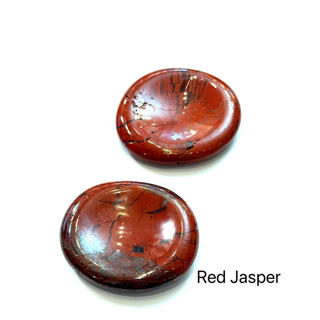 Worry Stone grouping of red jasper on white front view