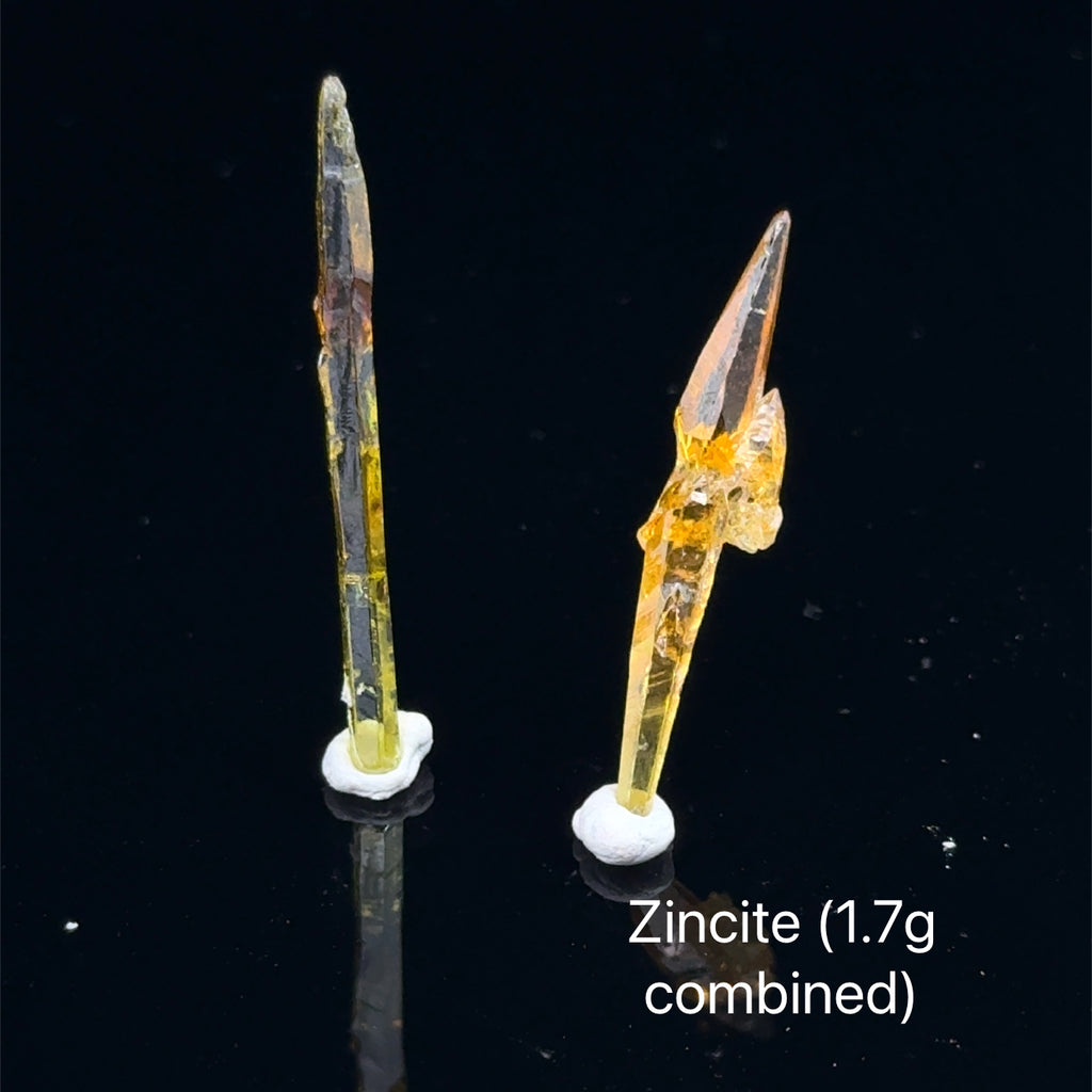 Yellow Zincite Raw Gemstone crystals side