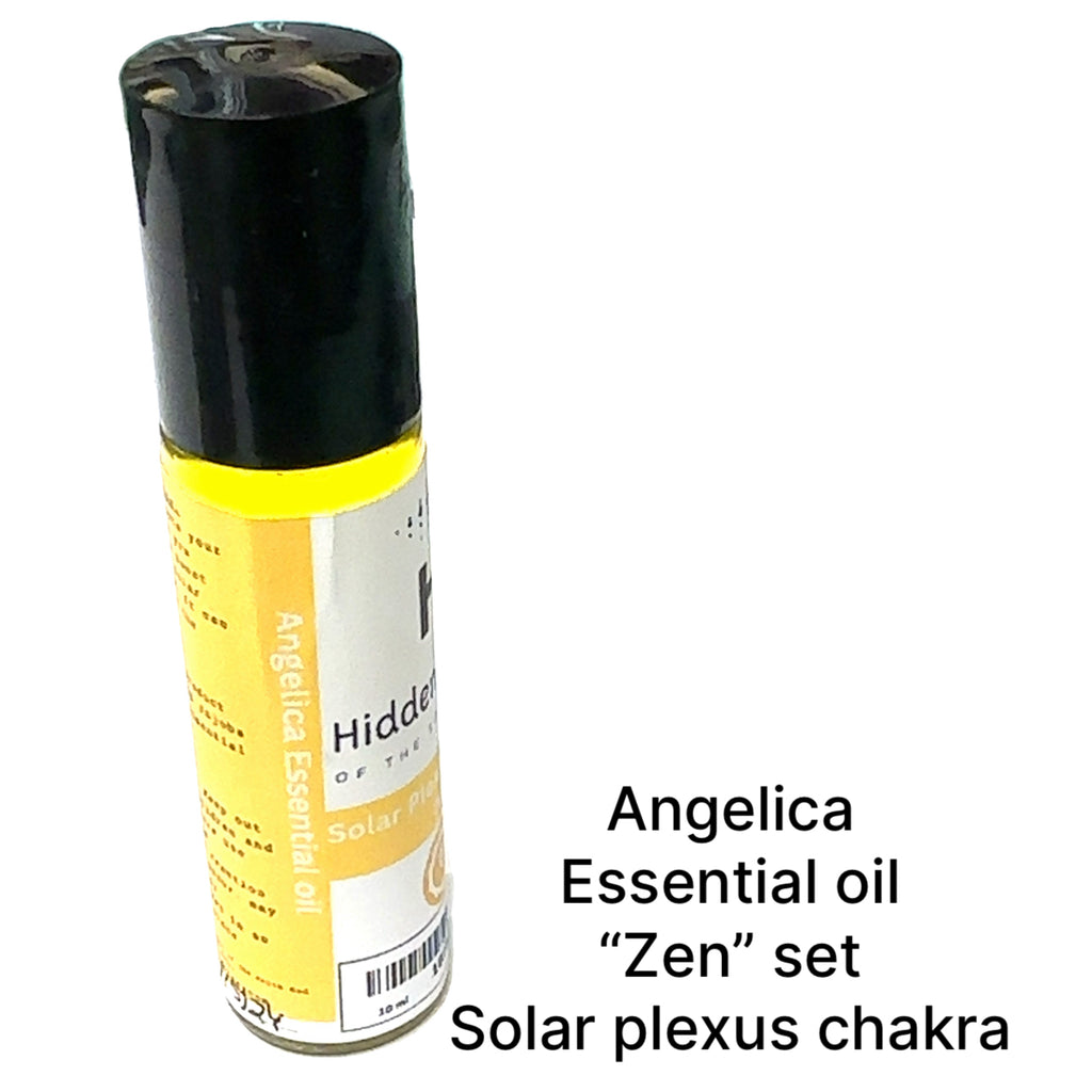 Zen Series Chakra Essential Oil Blends Angelica on white front overview