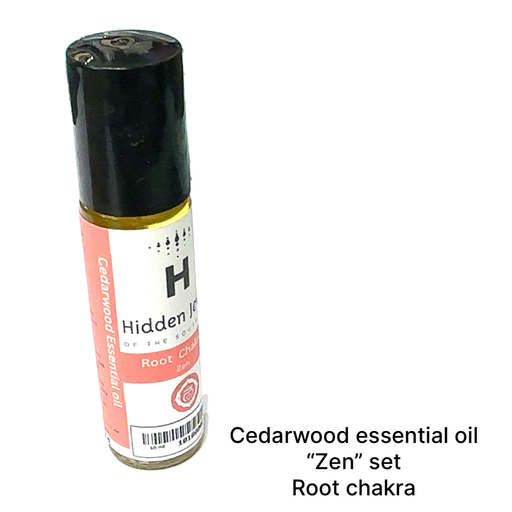 Zen Series Chakra Essential Oil Blends Cedarwood on white front overview