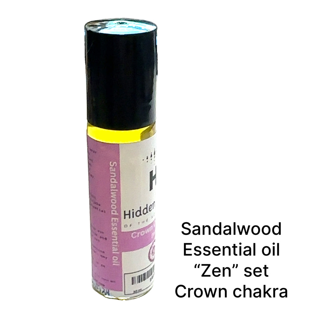 Zen Series Chakra Essential Oil Blends Sandalwood on white front overview