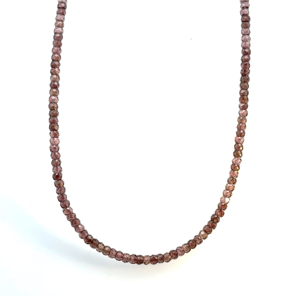 Zircon Gemstone Beaded Necklace front center  overview