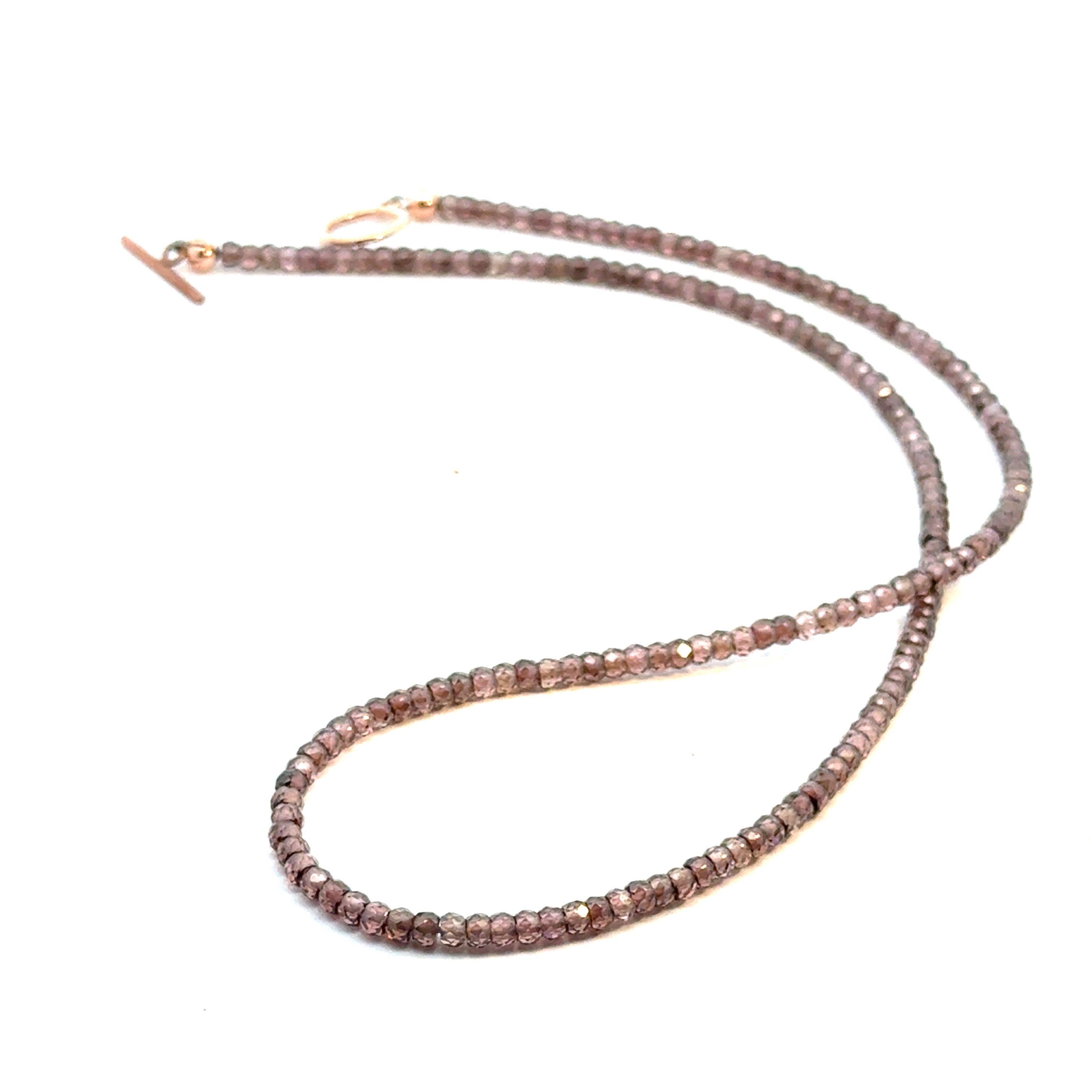 Zircon Gemstone Beaded Necklace front overview