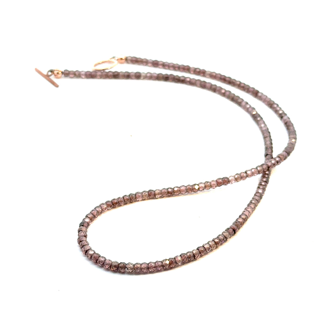 Zircon Gemstone Beaded Necklace front overview