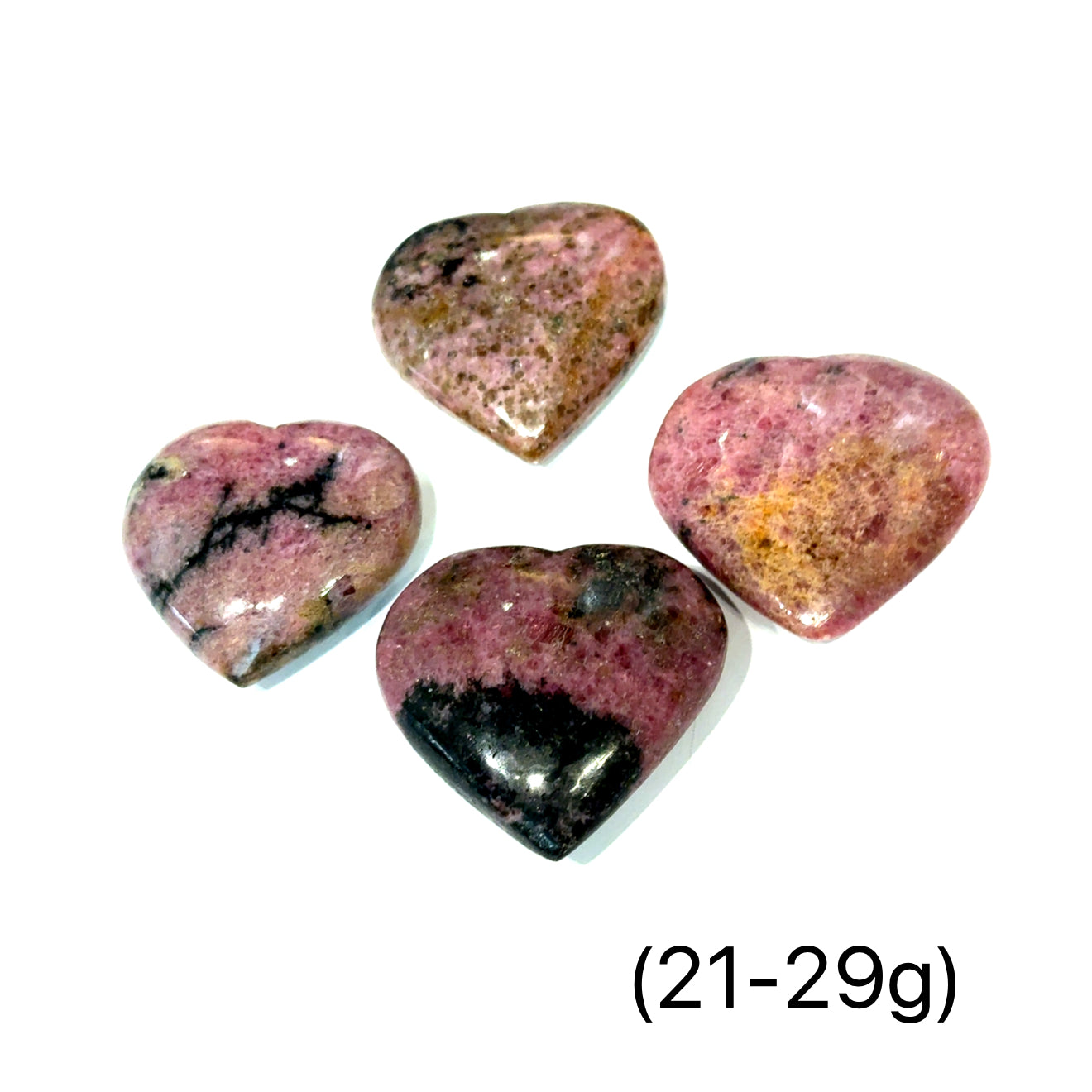 Rhodonite Gemstone heart Carving / Shape