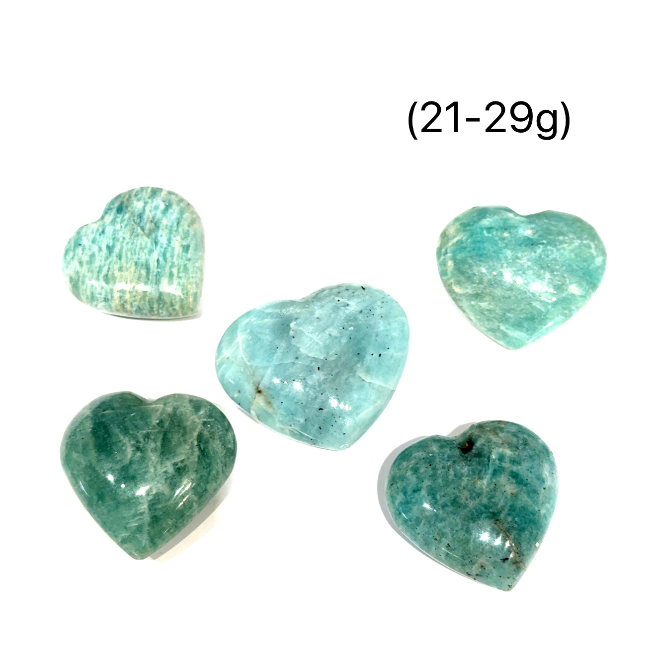 Amazonite gemstones hearts