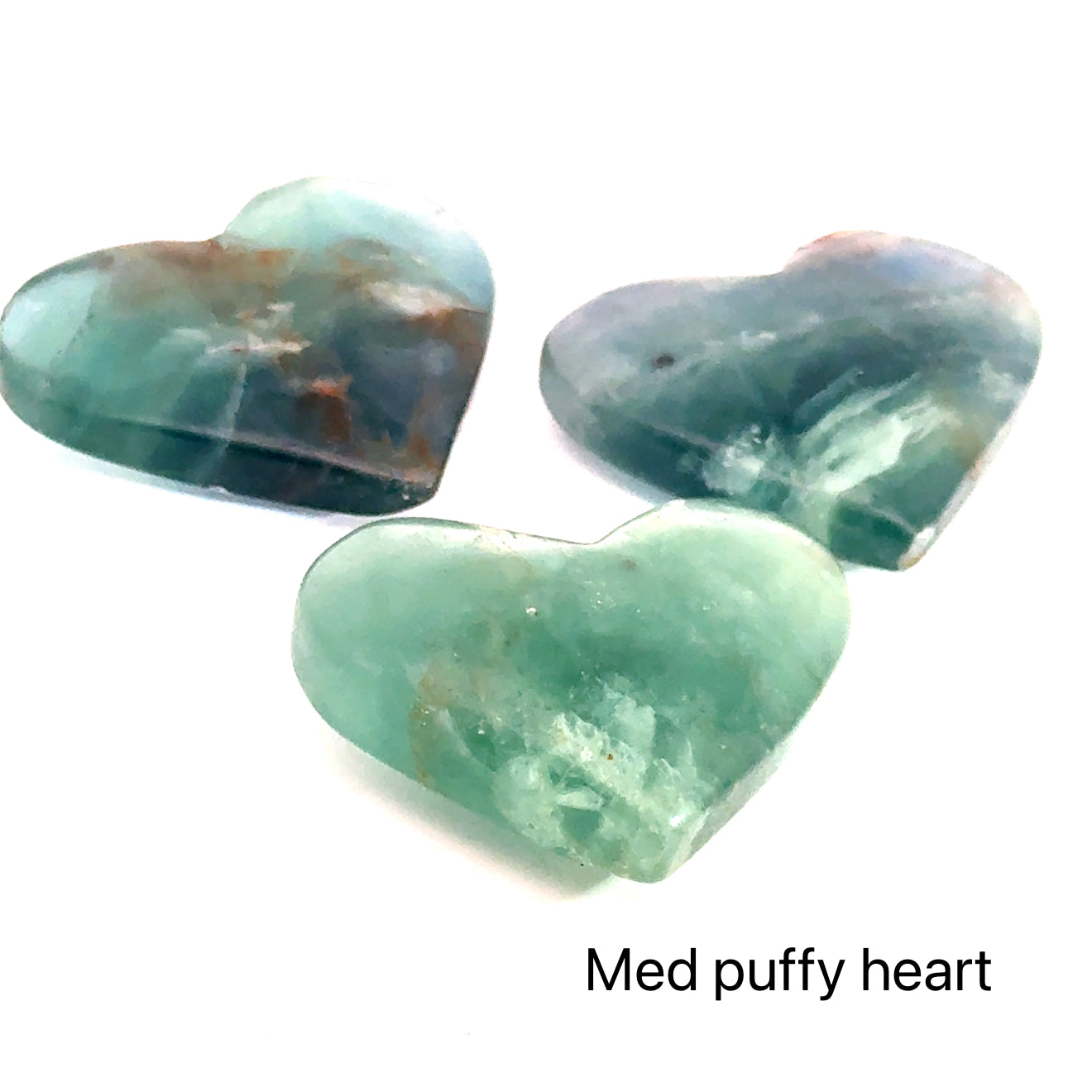 Rainbow Fluorite Gemstone Heart Shaped Carvings