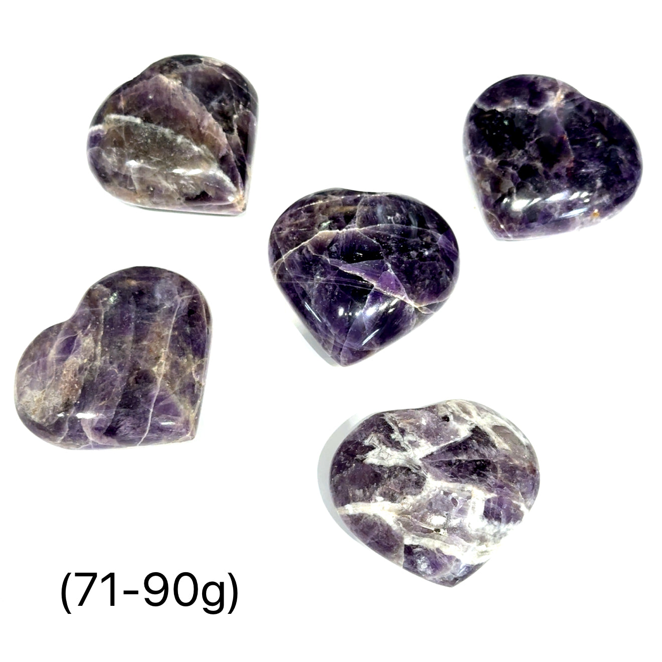 Amethyst Gemstone Carved Hearts from Brazil & Uruguay