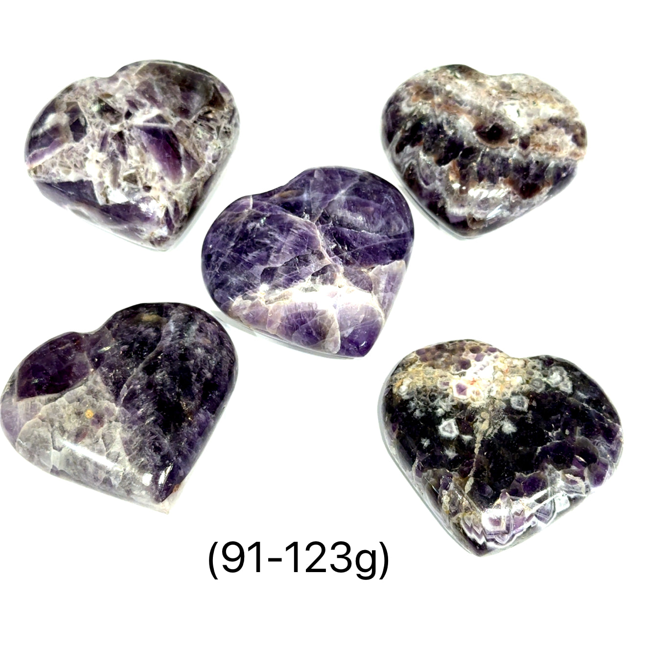 Amethyst Gemstone Carved Hearts from Brazil & Uruguay