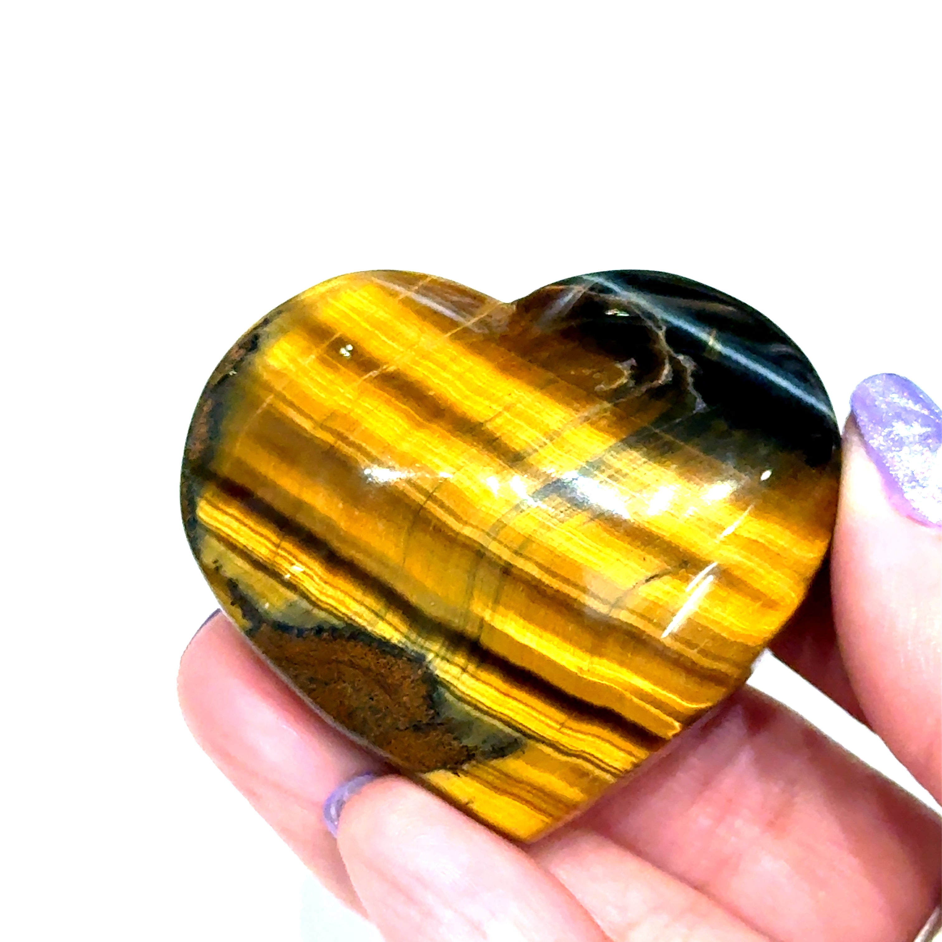 Tiger Eye Gemstone Heart Shape Carving