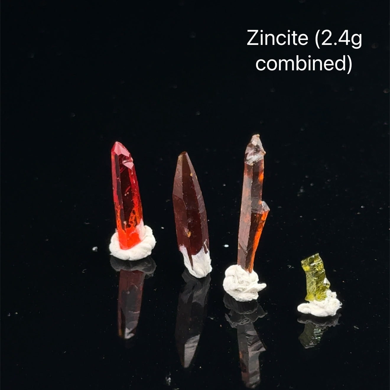 multicolor Zincite Raw Gemstone crystals side