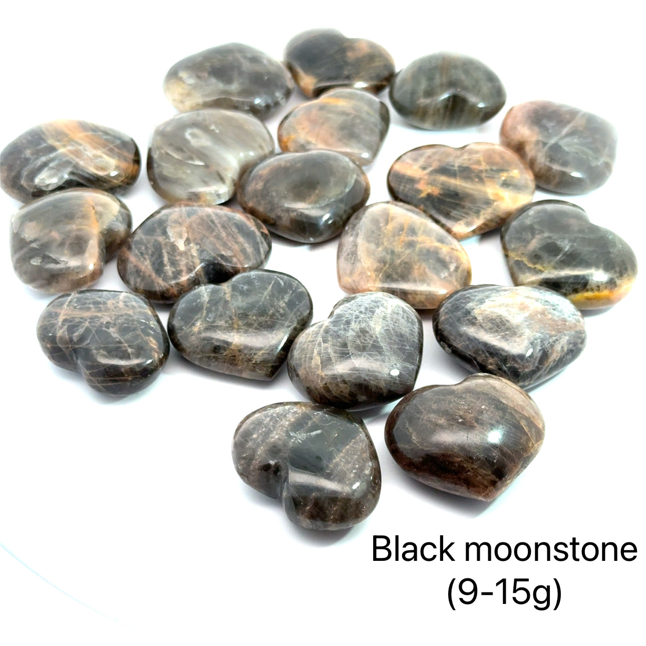 Black Moonstone Gemstone heart carving