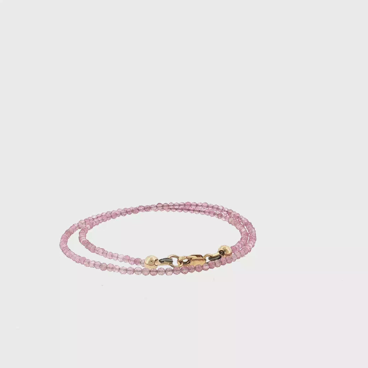 Pink Tourmaline Gemstone Bracelet Faceted Roundels, Sterling Silver or Gold-Filled, Three Style Options