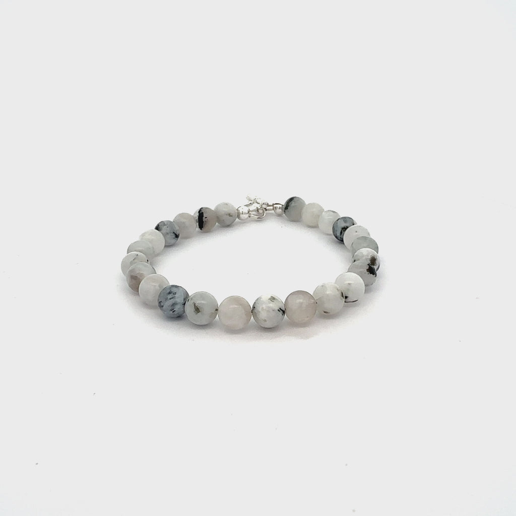 Rainbow Moonstone gemstone bracelet, beaded bracelet, jewelry